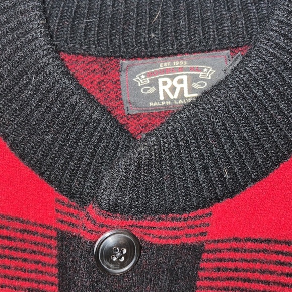 RRL wool buffalo check cardigan - Picture 2 of 4